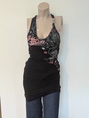 Y2K Black Karv Halter Top or short dresses